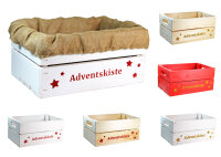 Holzkiste mit Glitter-Aufdruck Adventskiste - Stiege...