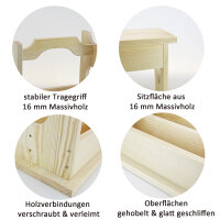 Bierhocker 8er GO aus Holz Natur - Bierträger Flaschenträger Getränketräger Kiste