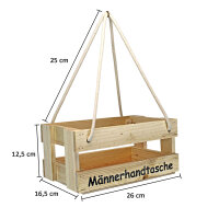 Männerhandtasche aus Holz Natur - Bierträger Flaschenträger Getränketräger Geschenk