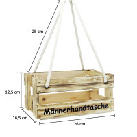 Männerhandtasche aus Holz Geflammt - Bierträger Flaschenträger Getränketräger Geschenk