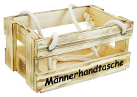 Männerhandtasche aus Holz Geflammt - Bierträger Flaschenträger Getränketräger Geschenk