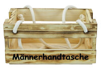 Männerhandtasche aus Holz Geflammt - Bierträger Flaschenträger Getränketräger Geschenk