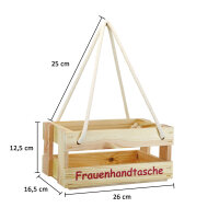 Frauenhandtasche aus Holz Natur - Bierträger Flaschenträger Getränketräger Geschenk