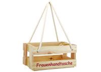 Frauenhandtasche aus Holz Natur - Bierträger Flaschenträger Getränketräger Geschenk