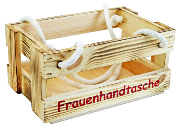 Frauenhandtasche aus Holz Geflammt - Bierträger Flaschenträger Getränketräger Geschenk