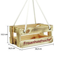 Frauenhandtasche aus Holz Geflammt - Bierträger Flaschenträger Getränketräger Geschenk