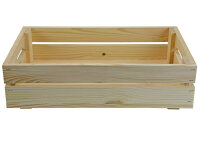 Holzkiste S Natur zur Aufbewahrung Dekoration 40x25x9,6 cm - Stiege Steige Obstkiste Präsentkorb Geschenk