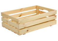 Holzkiste L Natur zur Aufbewahrung Dekoration 59,5x39,5x20,5 cm - Stiege Steige Obstkiste Präsentkorb Geschenk