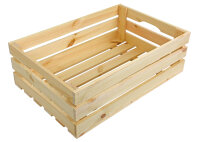 Holzkiste L Natur zur Aufbewahrung Dekoration 59,5x39,5x20,5 cm - Stiege Steige Obstkiste Präsentkorb Geschenk