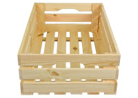Holzkiste L Natur zur Aufbewahrung Dekoration 59,5x39,5x20,5 cm - Stiege Steige Obstkiste Präsentkorb Geschenk