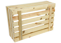 Holzkiste L Natur zur Aufbewahrung Dekoration 59,5x39,5x20,5 cm - Stiege Steige Obstkiste Präsentkorb Geschenk