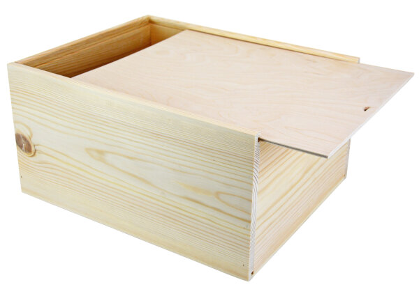 Weinkiste Schiebedeckel 6 Flaschen 36x28x20,5cm - Holzkiste Weinbox Weinverpackung Kiste Deckel