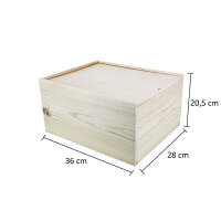 Weinkiste Schiebedeckel 6 Flaschen 36x28x20,5cm - Holzkiste Weinbox Weinverpackung Kiste Deckel