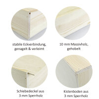 Weinkiste Schiebedeckel 6 Flaschen 36x28x20,5cm - Holzkiste Weinbox Weinverpackung Kiste Deckel