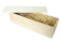 Weinkiste Schiebedeckel Holzwolle 1 Flasche 36x11,5x11,5cm - Holzkiste Weinbox Weinverpackung Kiste Deckel