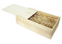 Weinkiste Schiebedeckel Holzwolle Teiler 2 Flaschen 36x19,5x11,5cm - Holzkiste Weinbox Weinverpackung Kiste Deckel