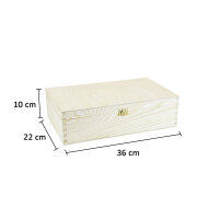 Weinkiste Klappdeckel Verschluß Teiler 2 Flaschen 36x22x11,5cm - Holzkiste Weinbox Weinverpackung Kiste Deckel