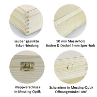 Weinkiste Klappdeckel Verschluß Holzwolle 1 Flasche 36x11x10,1cm - Holzkiste Weinbox Weinverpackung Kiste Deckel
