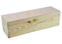 Weinkiste Klappdeckel Verschluß Holzwolle 1 Flasche 36x11x10,1cm - Holzkiste Weinbox Weinverpackung Kiste Deckel