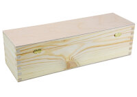 Weinkiste Klappdeckel Verschluß Holzwolle 1 Flasche 36x11x10,1cm - Holzkiste Weinbox Weinverpackung Kiste Deckel