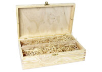 Weinkiste Klappdeckel Verschluß Holzwolle Teiler 2 Flaschen 36x22x11,5cm - Holzkiste Weinbox Weinverpackung Kiste Deckel