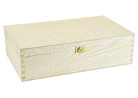 Weinkiste Klappdeckel Verschluß Holzwolle Teiler 2 Flaschen 36x22x11,5cm - Holzkiste Weinbox Weinverpackung Kiste Deckel