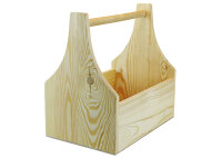 Werkzeugkiste aus Holz Natur mit Tragegriff XL 40x25x38cm - Hausmeisterkiste Tragekiste Kiste