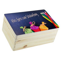 Geschenkbox zum Schulanfang/Einschulung Geschenkverpackung kleine Truhe Buntstifte