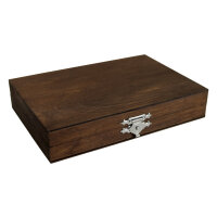 Geschenkbox flach mit Klappdeckel braun gebeizt (155 x...