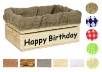 Holzkiste mit Aufdruck Happy Birthday - Stiege Steige...