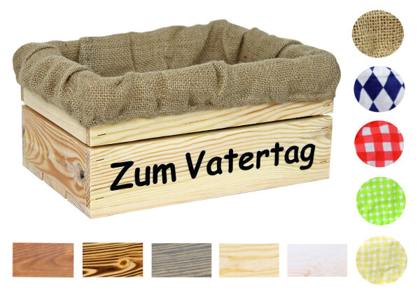 Holzkiste mit Aufdruck Zum Vatertag - Stiege Steige Geschenkverpackung Präsentkorb