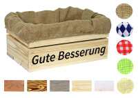 Holzkiste mit Aufdruck Gute Besserung - Stiege Steige...