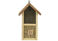 Kleines Insektenhotel aus Holz zum Aufhängen (mit Pappröhrchen & Schilf)