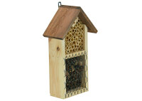 Kleines Insektenhotel aus Holz zum Aufhängen (mit Schilf & Zapfen)