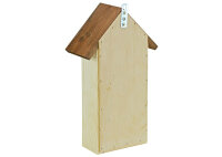 Kleines Insektenhotel aus Holz zum Aufhängen (mit Schilf & Zapfen)